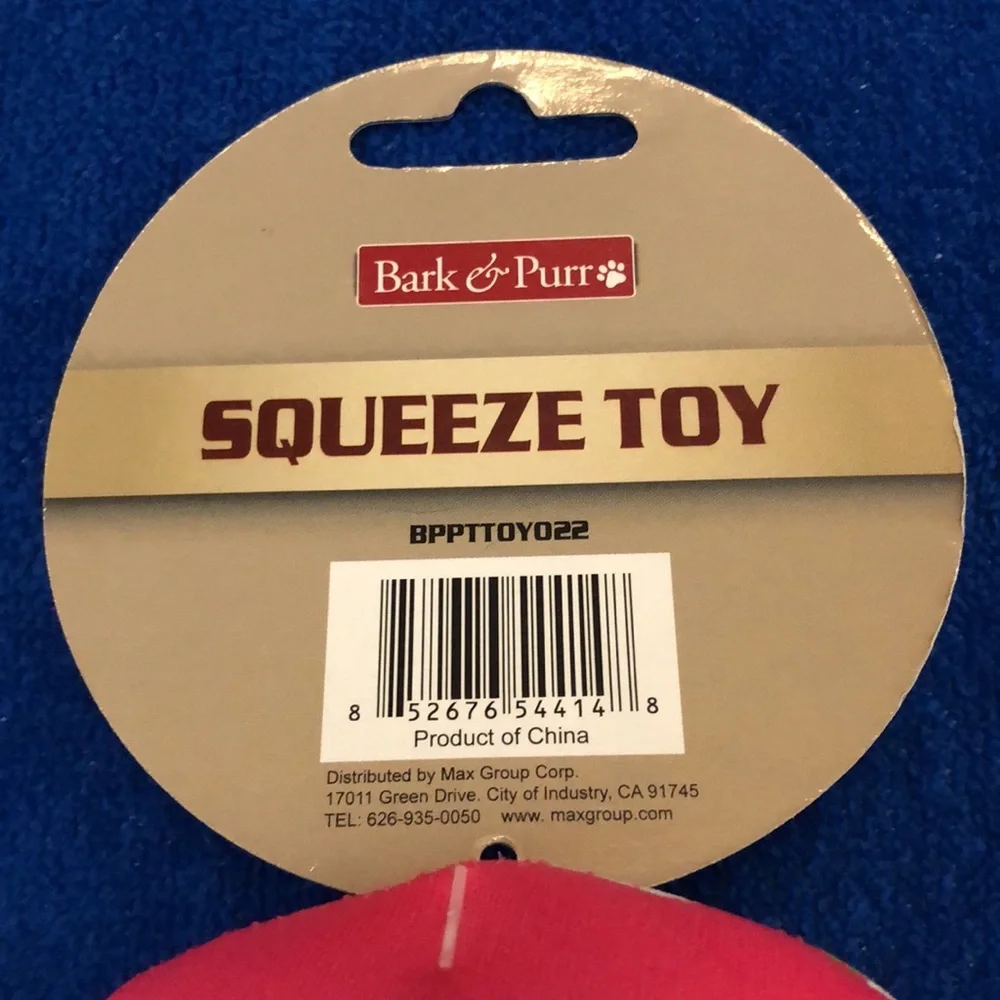 Bark & Purr Squeeze Toy Floral Aloha Print Man Squeaky Toy 6.5” x 7.5” New NWT